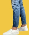 Shoecide Sbo0353 Bağcıksız Kapitone Beyaz Günlük Erkek Ayakkabı