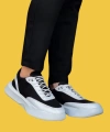 Shoecide Sbo0354 Bağcıklı Beyaz Parçalı Beyaz Yüksek Taban Erkek Günlük Spor Ayakkabı