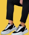 Shoecide Sbo0354 Bağcıklı Beyaz Parçalı Beyaz Yüksek Taban Erkek Günlük Spor Ayakkabı