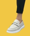 Shoecide Sbo0355 Bağcıksız Keten Gri Klasik Corcik Erkek Ayakkabı