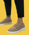 Shoecide Sbo0355 Bağcıksız Keten Hardal Klasik Corcik Erkek Ayakkabı