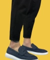 Shoecide Sbo0355 Bağcıksız Keten Lacivert Klasik Corcik Erkek Ayakkabı