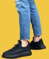 Shoecide Sbo0375 Özel Örme Triko Tarz Siyah Renk Siyah Taban Spor Ayakkabı