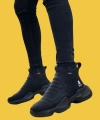 Shoecide Sbo0401 Bağcıksız Rahat Yüksek Taban Erkek Yarım Bilek Spor Bot