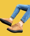 Shoecide Sbo0547 Bağcıklı Kalın Yüksek Taban Taba Siyah Süet Spor Erkek Ayakkabı