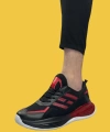 Shoecide Sbo0650 Tarz Sneakers Yüksek Taban Siyah Kırmızı Erkek Spor Ayakkabısı