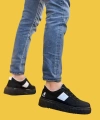 Shoecide Sbo0804 Bağcıklı Yüksek Siyah Taban Beyaz Şerit Detaylı Erkek Ayakkabı