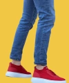 Shoecide Sbo0812 Özel Örme Triko Tarz Kırmızı Beyaz Renk Spor Ayakkabı