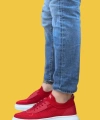 Shoecide Sbo0812 Özel Örme Triko Tarz Kırmızı Beyaz Renk Spor Ayakkabı