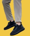 Shoecide Sbo0812 Özel Örme Triko Tarz Siyah Renk Siyah Taban Spor Ayakkabı
