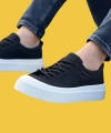 Shoecide Sbo500 Özel Termo Taban Siyah Beyaz Renk Casual Erkek Ayakkabı