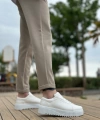 Shoecide Sbo8104 Boa Yüksek Taban Rugan Beyaz Bağcıklı Erkek Ayakkabı