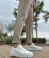 Shoecide Sbo8104 Boa Yüksek Taban Rugan Beyaz Bağcıklı Erkek Ayakkabı
