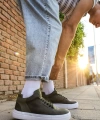 Shoecide Sho004 Bağcıklı Yüksek Taban Cbt Hıde Erkek Ayakkabı Hakı