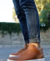 Shoecide Sho004 Bağcıklı Yüksek Taban Cbt Hıde Erkek Ayakkabı Taba
