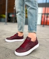 Shoecide Sho015 Bağcıklı Yüksek Taban Delikli Desen Cbt First Edition Erkek Ayakkabı Bordo