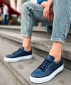 Shoecide Sho015 Bağcıklı Yüksek Taban Delikli Desen Cbt First Edition Erkek Ayakkabı Lacıvert