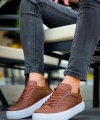 Shoecide Sho015 Bağcıklı Yüksek Taban Delikli Desen Cbt First Edition Erkek Ayakkabı Taba