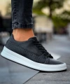 Shoecide Sho043 Bağcıklı Delikli Desen Yüksek Taban Cbt Cowien Erkek Ayakkabi Sıyah