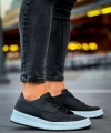 Shoecide Sho043 Bağcıklı Delikli Desen Yüksek Taban Cbt Cowien Erkek Ayakkabi Sıyah
