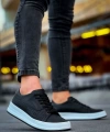 Shoecide Sho043 Bağcıklı Delikli Desen Yüksek Taban Cbt Cowien Erkek Ayakkabi Sıyah