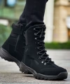 Shoecide Sho051 Bağcıklı Kalın Taban Sst Scalatore Erkek Postal Boksör Bot Sıyah