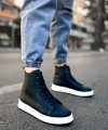 Shoecide Sho055 Bağcıklı Yüksek Taban Cbt Between Erkek Spor Bot Sıyah