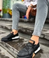 Shoecide Sho067 Bağcıklı Kalın Tasarım Taban Gbt Warrem Erkek Ayakkabı Sıyah/sıyah
