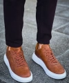 Shoecide Sho087 Bağcıklı Yüksek Taban Cbt Kenton Erkek Ayakkabı Taba