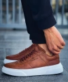Shoecide Sho087 Bağcıklı Yüksek Taban Cbt Kenton Erkek Ayakkabı Taba