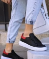 Shoecide Sho092 Gbt Zip Style Erkek Ayakkabı Sıyah/kırmızı
