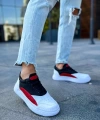 Shoecide Sho115 Bağcıklı Yüksek Taban Cbt Literide Erkek Ayakkabı Beyaz/kırmızı/sıyah