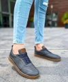 Shoecide Sho157 Bağcıklı Rahat Taban Ckt Retro Erkek Ayakkabı Antrasıt