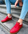 Shoecide Sho157 Bağcıklı Rahat Taban Ckt Retro Erkek Ayakkabı Kırmızı