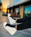 Shoecide Sho167 Bağcıklı Yüksek Taban Gbt Blazer Erkek Spor Bot Beyaz/sıyah