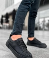 Shoecide Sho169 Bağcıklı Gotik Çivili Metal Cst Thorn Erkek Ayakkabı Sıyah