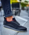 Shoecide Sho181 Rrt İpekyol  Erkek Ayakkabı Sıyah - Kırmızı