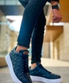 Shoecide Sho209 Bağcıklı Yüksek Taban Özel Tasarım Obt Vimini Erkek Ayakkabı Lacıvert