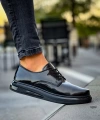 Shoecide Sho2403 Bağcıklı Rahat Yüksek Taban Rugan Rst Erkek Ayakkabı Sıyah