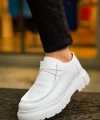 Shoecide Sho2404 Bağcıklı Yüksek Taban Cbt Castle Erkek Ayakkabı Loafer Beyaz