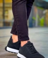 Shoecide Sho2409 - Triko Erkek Ayakkabı Sıyah