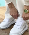Shoecide Sho2410 Bağcıklı Yüksek Taban Cbt Avax  Erkek Spor Ayakkabı Beyaz