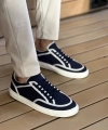 Shoecide Sho2505 - Keten Erkek Ayakkabı Lacivert Beyaz