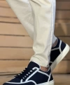 Shoecide Sho2505 - Keten Erkek Ayakkabı Lacivert Beyaz