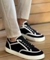 Shoecide Sho2505 - Keten Erkek Ayakkabı Siyah - Beyaz