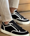 Shoecide Sho2505 - Keten Erkek Ayakkabı Siyah - Beyaz