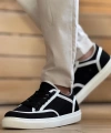 Shoecide Sho2505 - Keten Erkek Ayakkabı Siyah - Beyaz