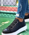 Shoecide Sho251 3 Bantlı Ayna Burun Rahat Taban Cbt Mirror Erkek Ayakkabı Sıyah