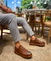 Shoecide Sho251 3 Bantlı Ayna Burun Rahat Taban Crt Mirror Erkek Ayakkabı Taba