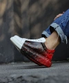 Shoecide Sho254 Bağcıklı Yüksek Taban Özel Tasarım Cbt Pittura Erkek Ayakkabı 415 Sıyah / Kırmızı Püskürtme